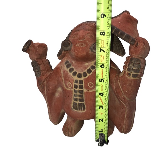 Vintage Pottery Aztec Maya Terracota Clay Figurine Statue Home Decor Accent - Picture 14 of 15